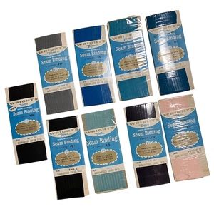 Vintage NOS Lot of 9 Wright’s Trims Non-Shrink Sewing Seam Binding